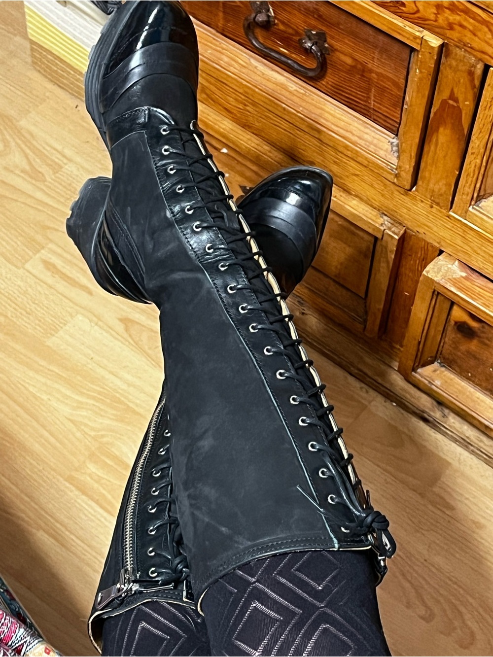 Fluevog Mellow Jazzy Platform Boots - Picture 6 of 9